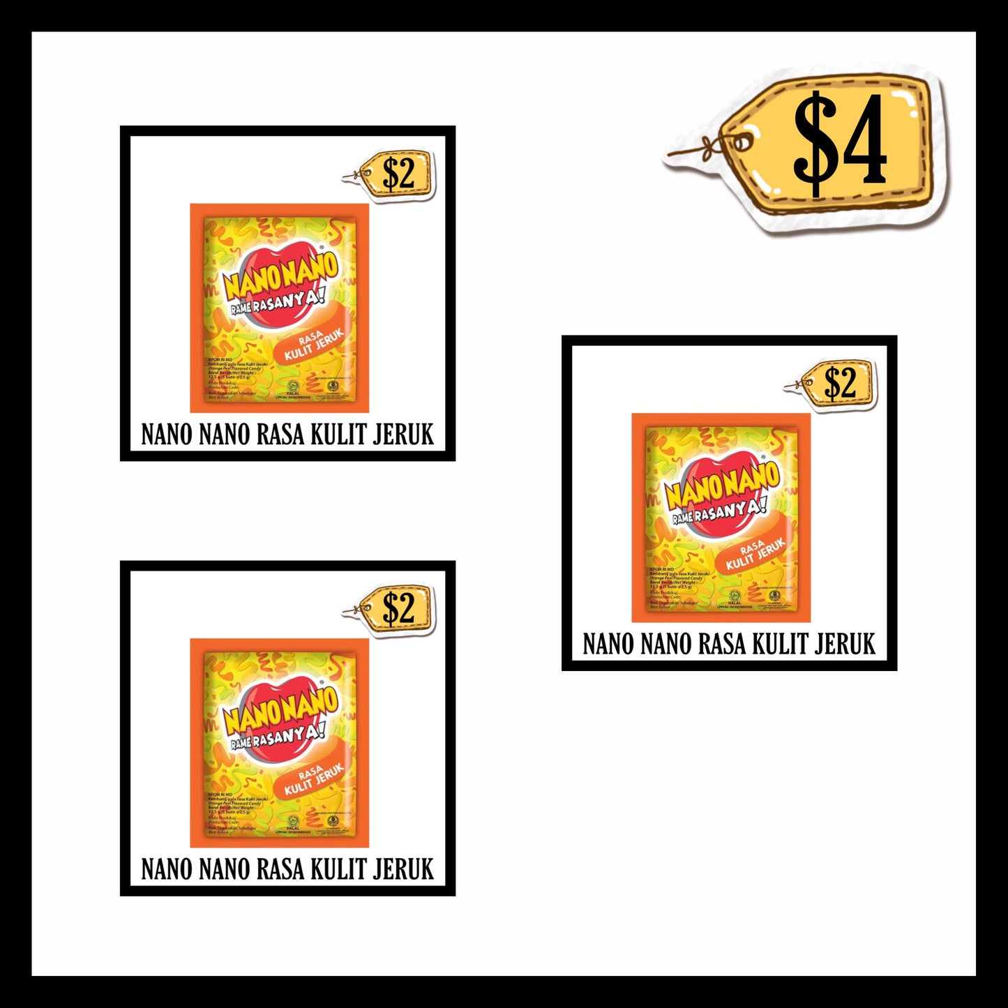 Permen Nano Nano Rasa Kulit Jeruk (BUY 2 GET 1 FREE) (BB END JAN 2027)