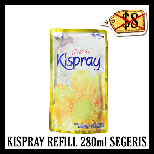 (SALE 20% OFF) Kispray Refill 280ml Segeris Kuning (BBD END AUG 2026)