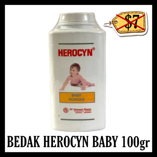 (SALE 20% OFF) Herocyn Baby Bedak 100gr Kecil (BB END AUG 2026)