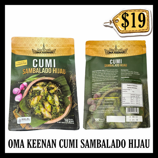 Oma Keenan Cumi Sambalado Hijau Ready To Eat (BBD 01 FEB 2027)