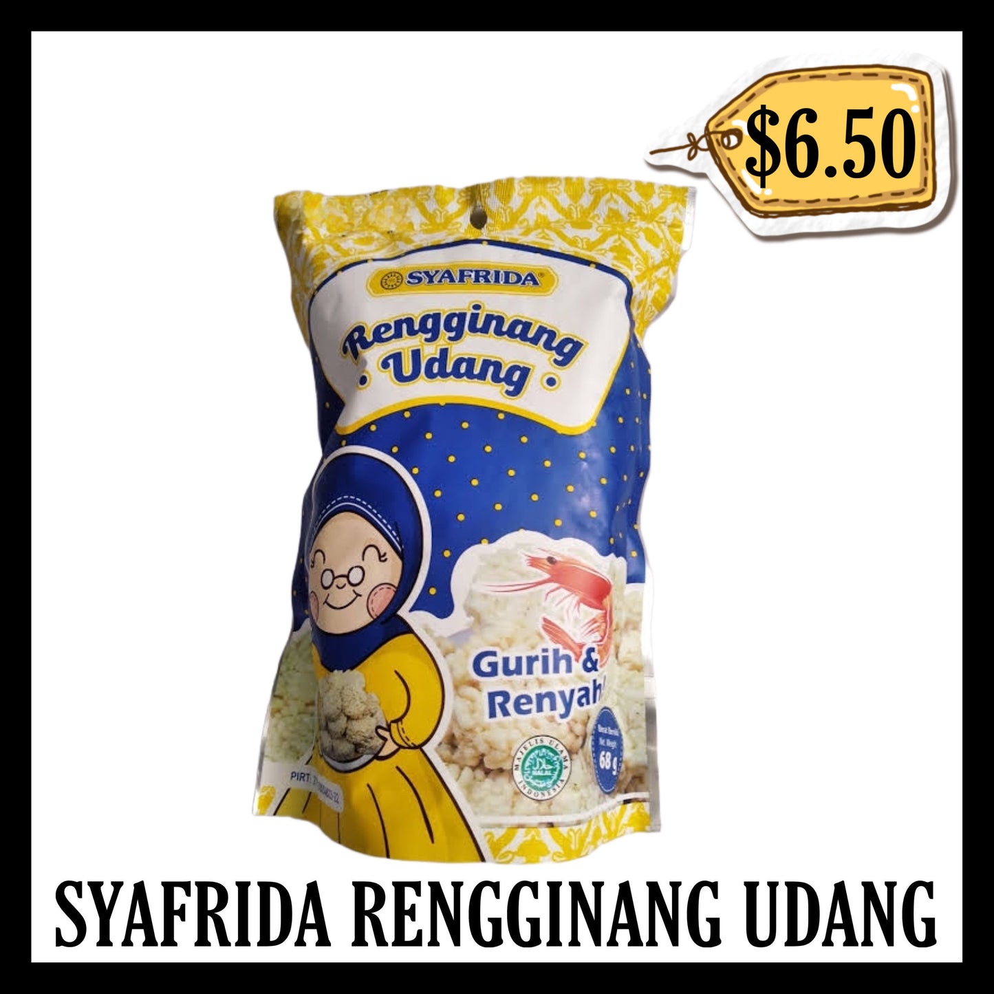 Syafrida Rengginang 68gr Udang (BBD 30 APR 2027)