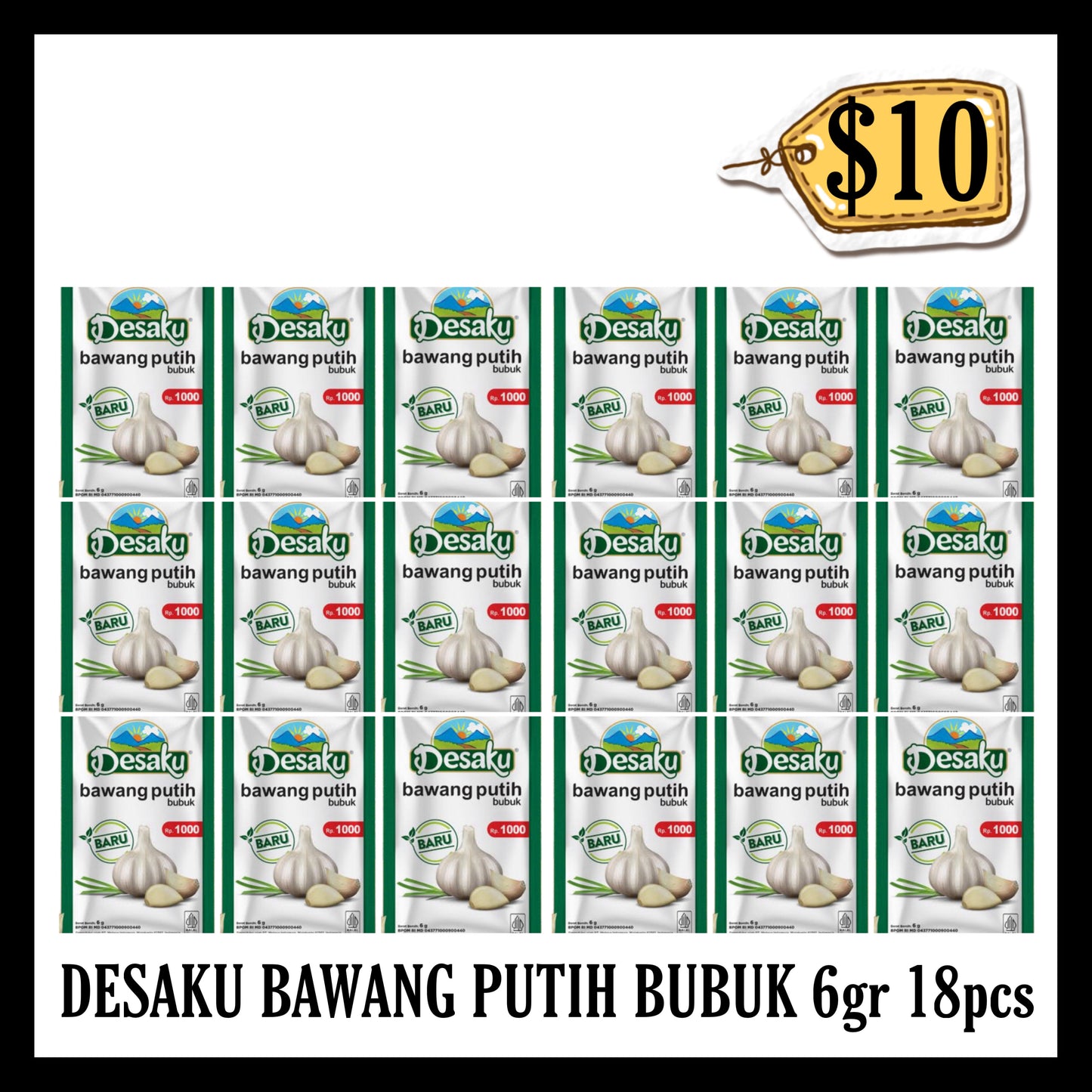 Desaku Bawang Putih Bubuk 6gr 18pcs ($10 BUNDLE DEALS) (BBD 15 JAN 2029)