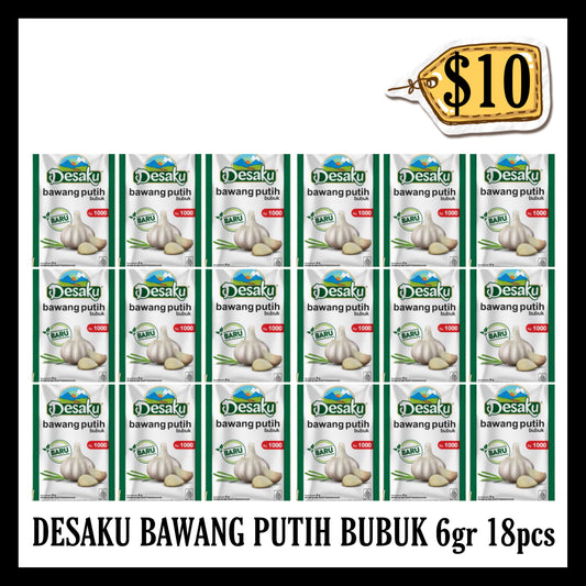 Desaku Bawang Putih Bubuk 6gr 18pcs ($10 BUNDLE DEALS) (BBD 15 JAN 2029)