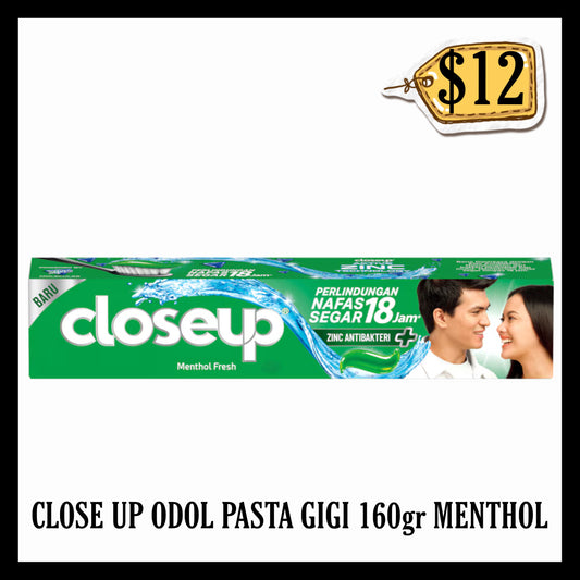 Close Up Odol Pasta Gigi 160gr Menthol Fresh (BBD 30 OCT 2028)