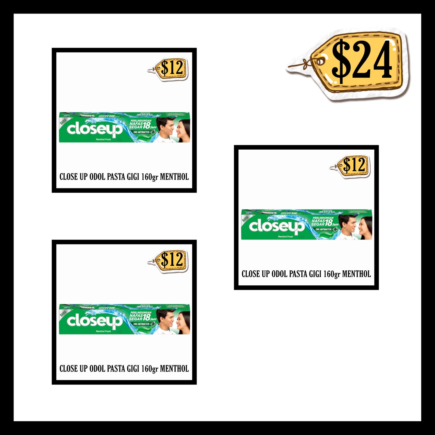 Close Up Odol Pasta Gigi 160gr Menthol Fresh (BUY 2 GET 1 FREE) (BBD 30 OCT 2028)