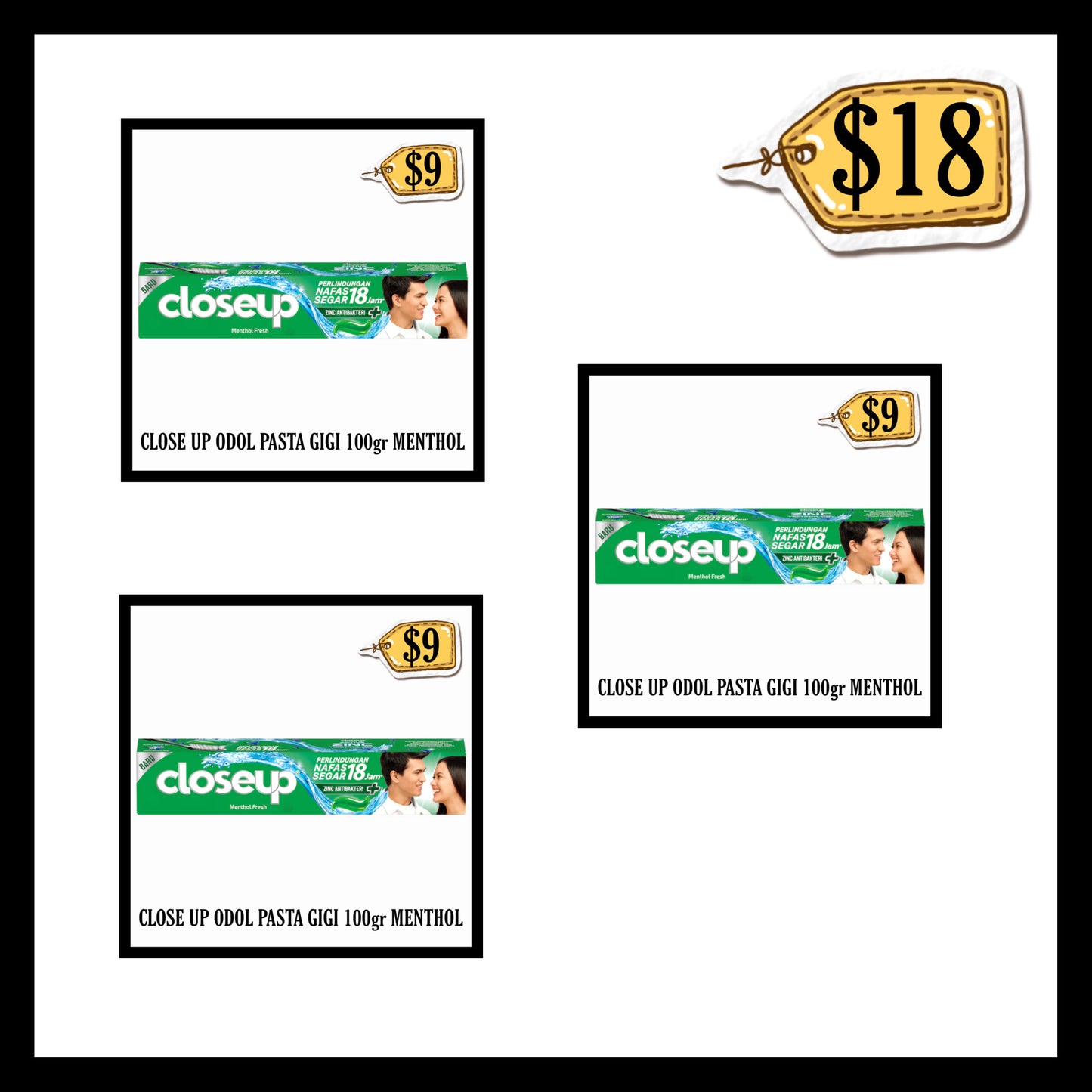 Close Up Odol Pasta Gigi 100gr Menthol Fresh (BUY 2 GET 1 FREE) (BBD 10 OCT 2028)