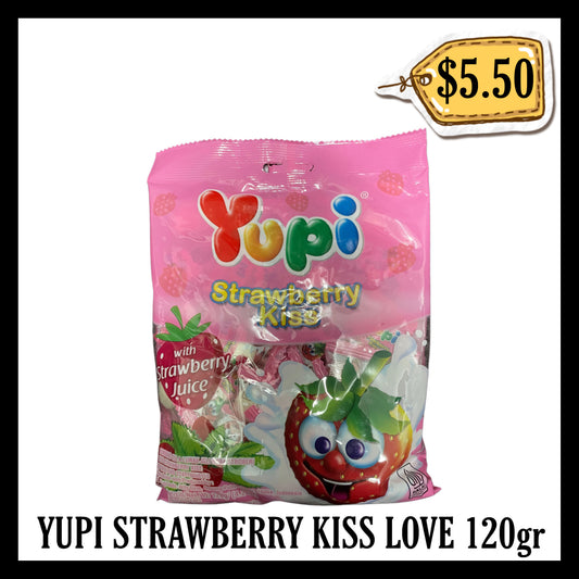 Yupi Strawberry Kiss Love 120gr Permen (BBD 01 JUL 2027)