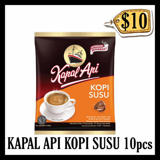 Kapal Api Kopi Susu Sachet 10pcs (PROMOTION BUY 10 GET 1 FREE) (BBD 29 JAN 2027)