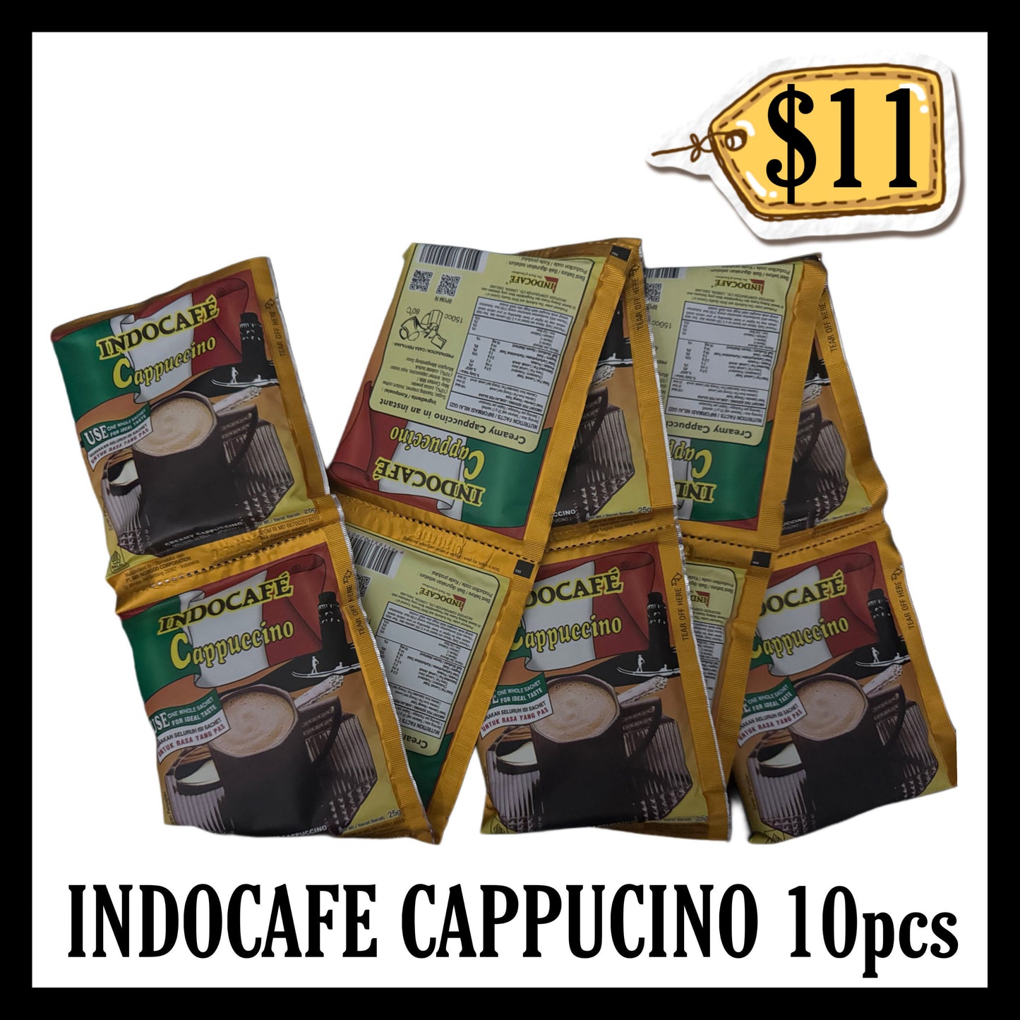 Indocafe Cappucino Kopi Sachet 10pcs (BBD END MAY 2027)