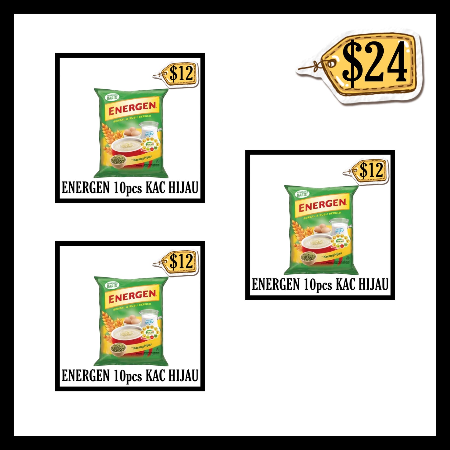 Energen Sachet 10pcs Kacang Hijau (BUY 2 GET 1 FREE) (BBD 31 JAN 2027)
