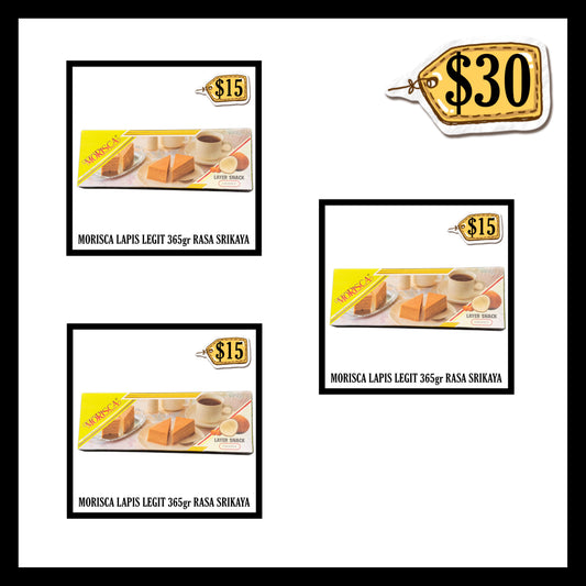 Morisca Lapis Legit 365gr Rasa Srikaya (BUY 2 GET 1 FREE) (BBD 27 OCT 2026)