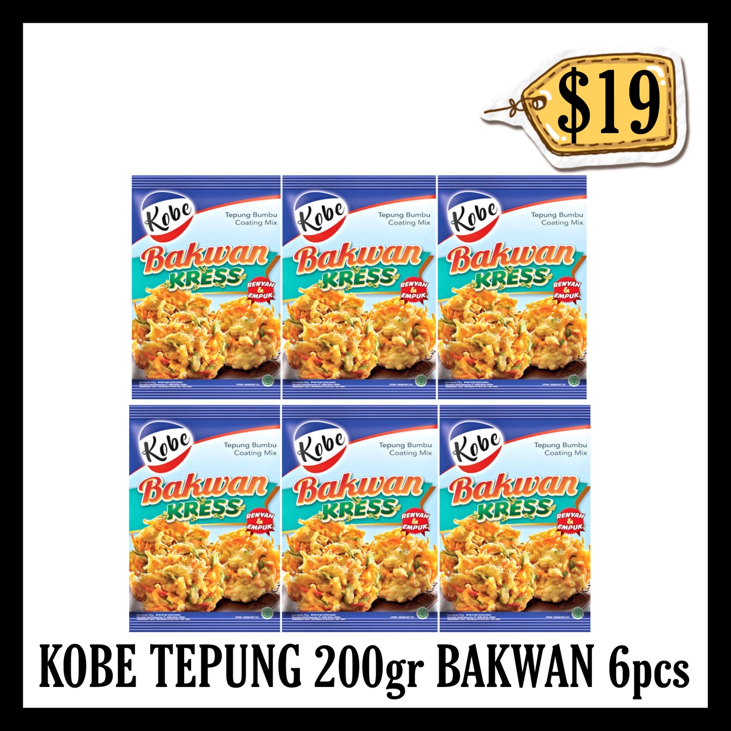 Kobe Tepung Bakwan 200gr 6pcs (BBD 06 OCT 2027)