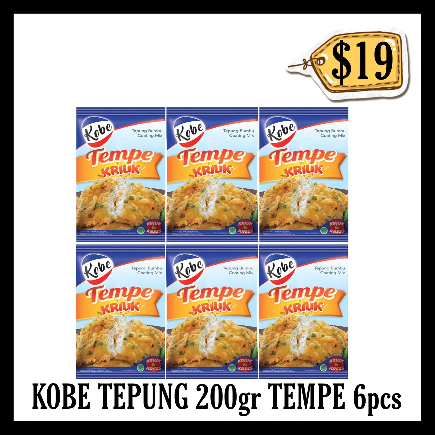 Kobe Tepung Tempe 200gr 6pcs (BBD 03 OCT 2027)