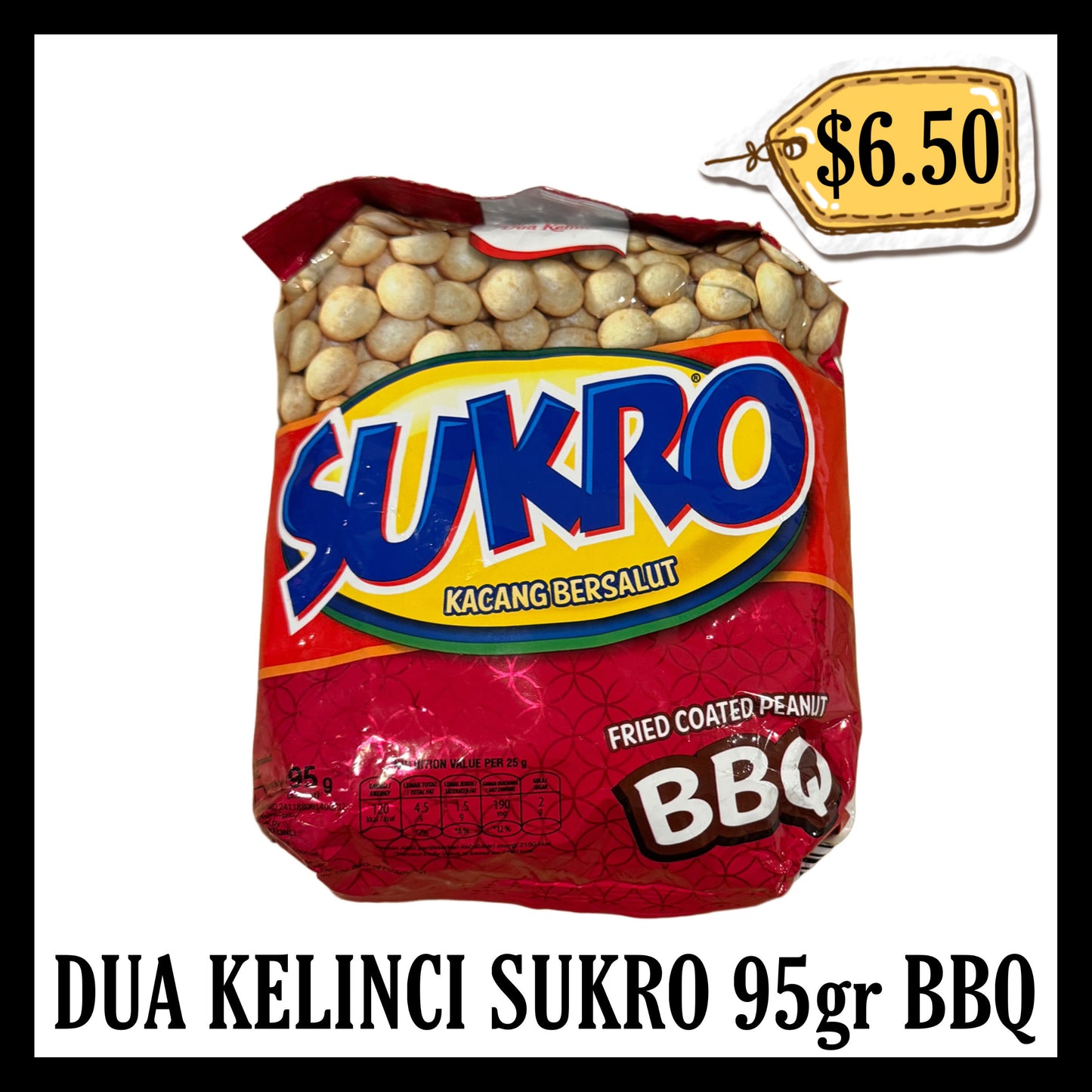 Dua Kelinci Sukro 95gr BBQ (BBD END APR 2027)