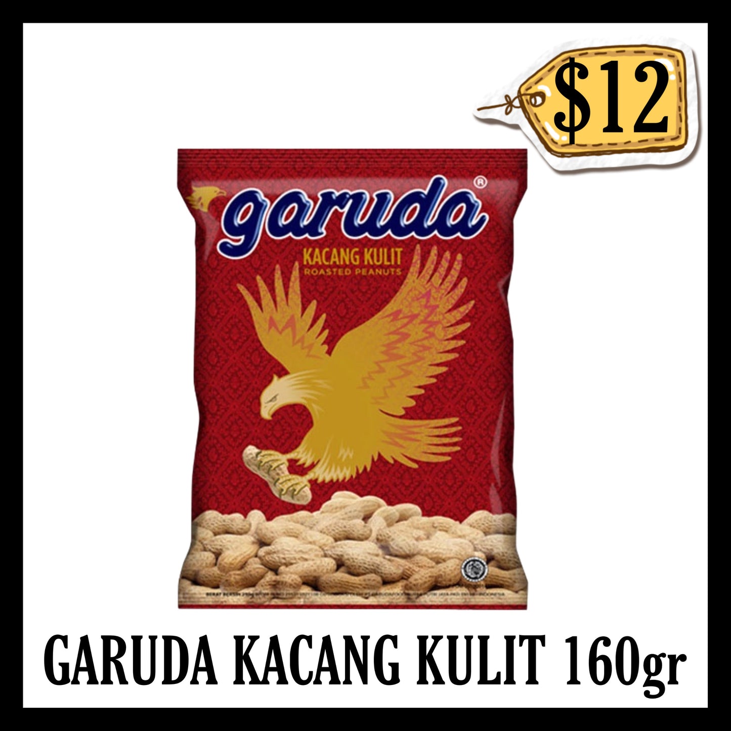 Garuda Kacang Kulit 160gr Extra 40gr (BBD END NOV 2026)