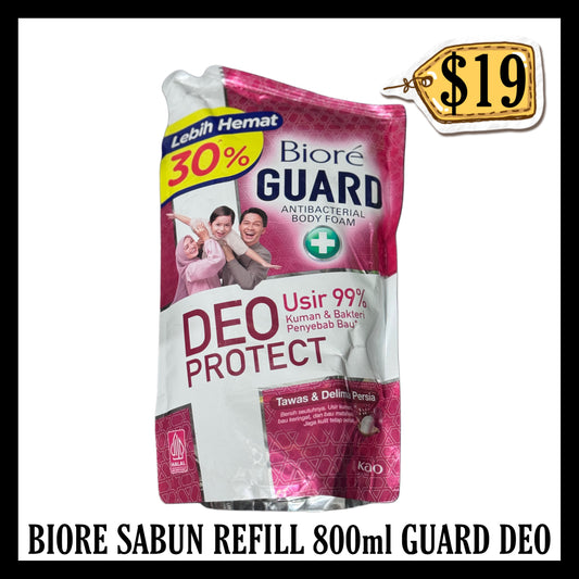Biore Sabun Refill 800ml Guard Deo Pink (BBD 20 MAR 2028)