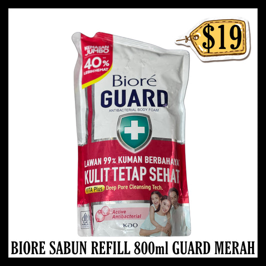 Biore Sabun Refill 800ml Guard Merah (BBD 27 MAY 2028)