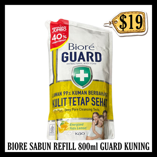 Biore Sabun Refill 800ml Guard Kuning (BBD 10 MAY 2028)