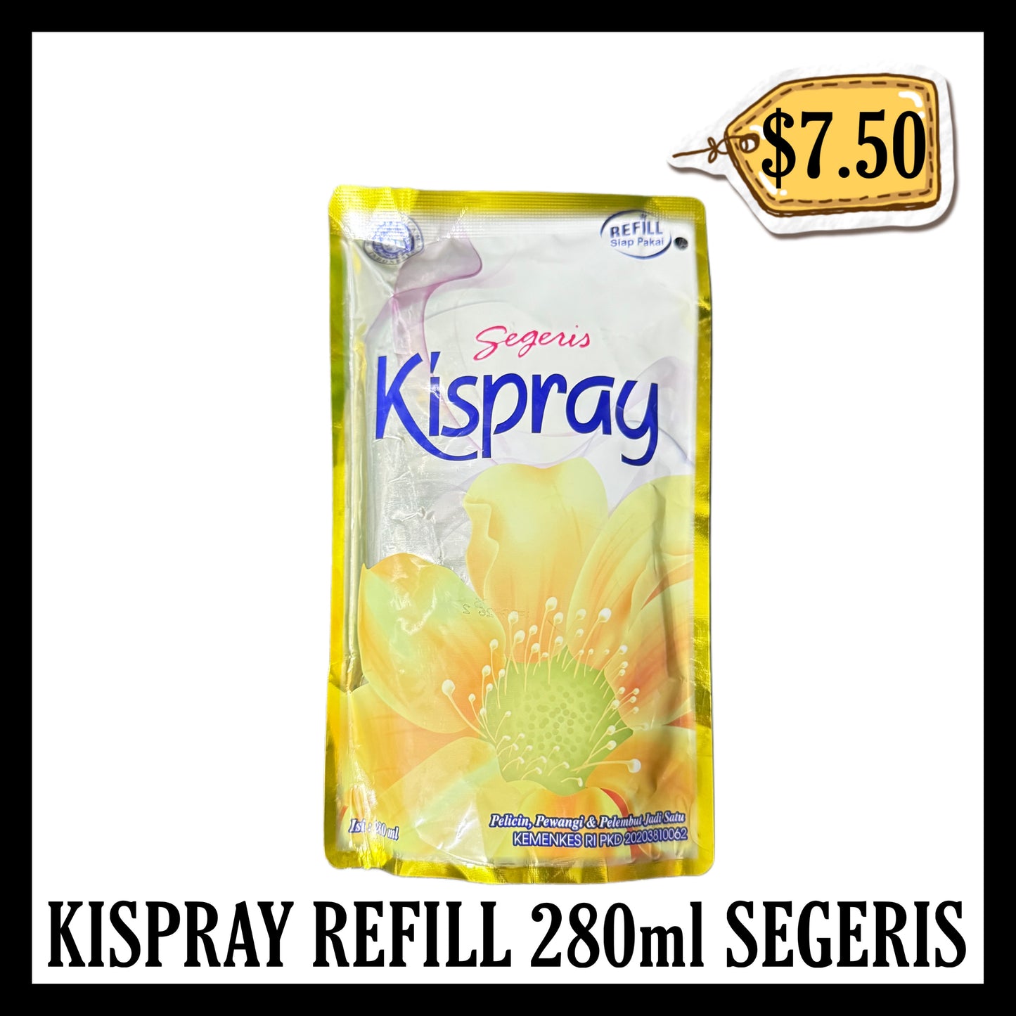 Kispray Refill 280ml Segeris Kuning (BBD END AUG 2026)