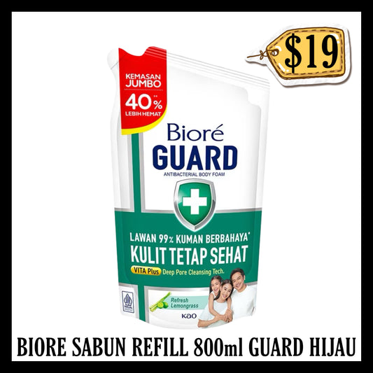 Biore Sabun Refill 800ml Guard Hijau (BBD 10 JUN 2028)