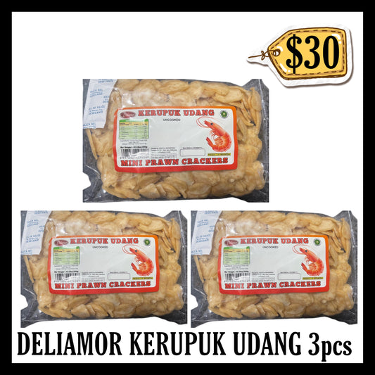 Deliamor Kerupuk Udang 300gr Mini 3pcs (BB 10 MAR 2027)