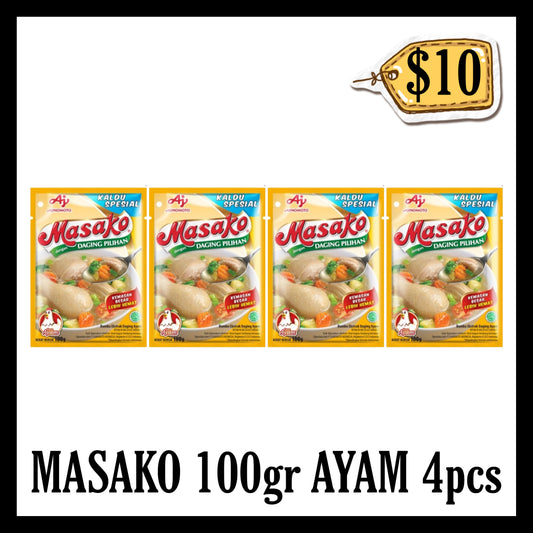 Masako 100gr Ayam 4pcs ($10 BUNDLE DEALS) (BBD 18 FEB 2027)