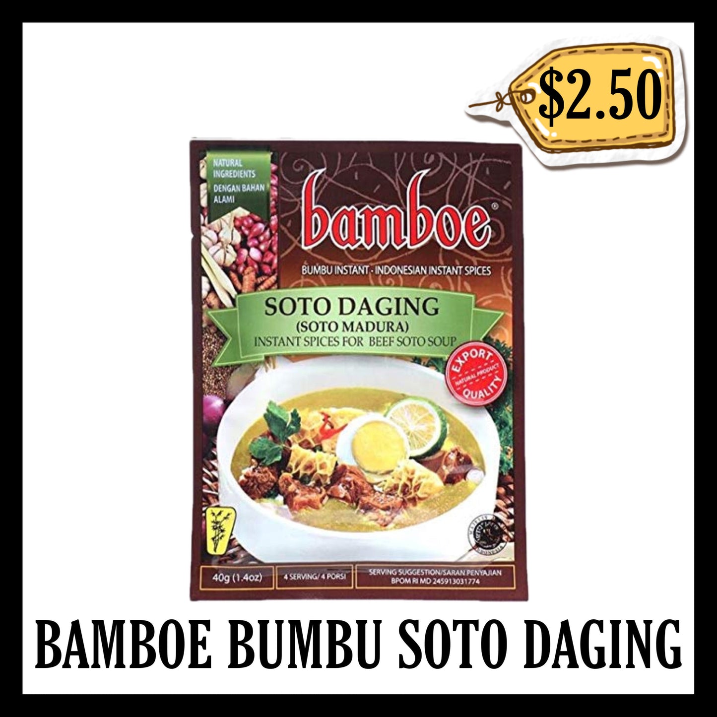 Bamboe Bumbu Soto Daging / Soto Madura (BB 28 JAN 2027)