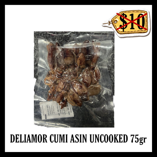 (SALE 20% OFF) Deliamor Cumi Asin 75gr Uncooked (BBD 25 SEP 2026)