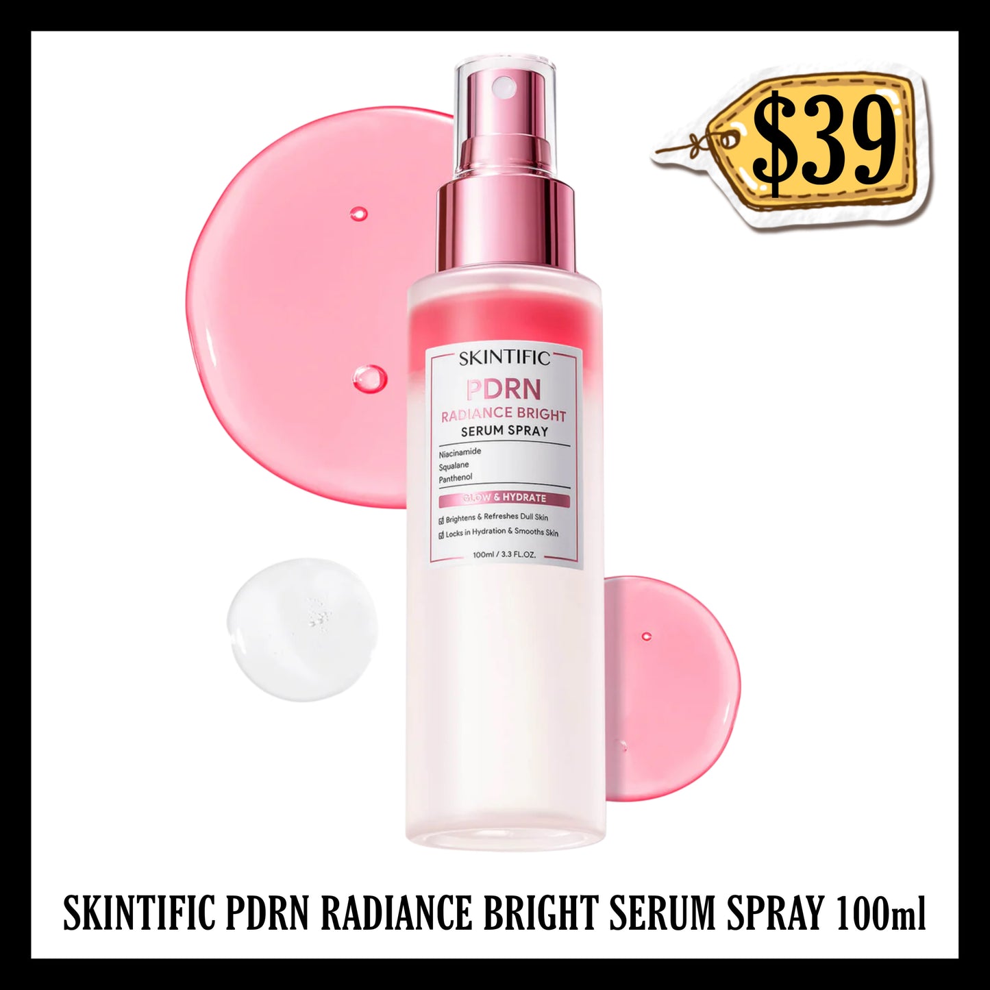 Skintific Pdrn Radiance Bright Serum Spray 100ml (Kuning)