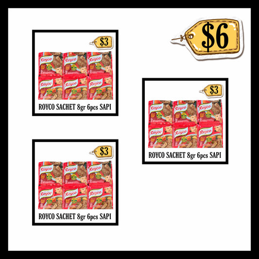 Royco Sachet 8gr 6pcs Sapi (BUY 2 GET 1 FREE) (BBD 08 OCT 2026)