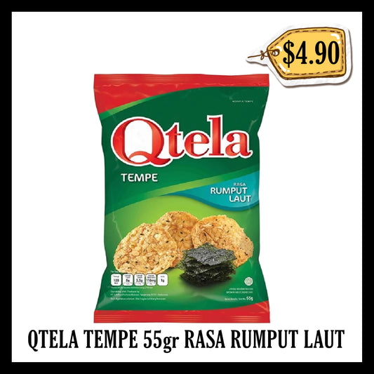 Qtela Tempe 55gr Rasa Rumput Laut / Seaweed (BBD 13 FEB 2027)