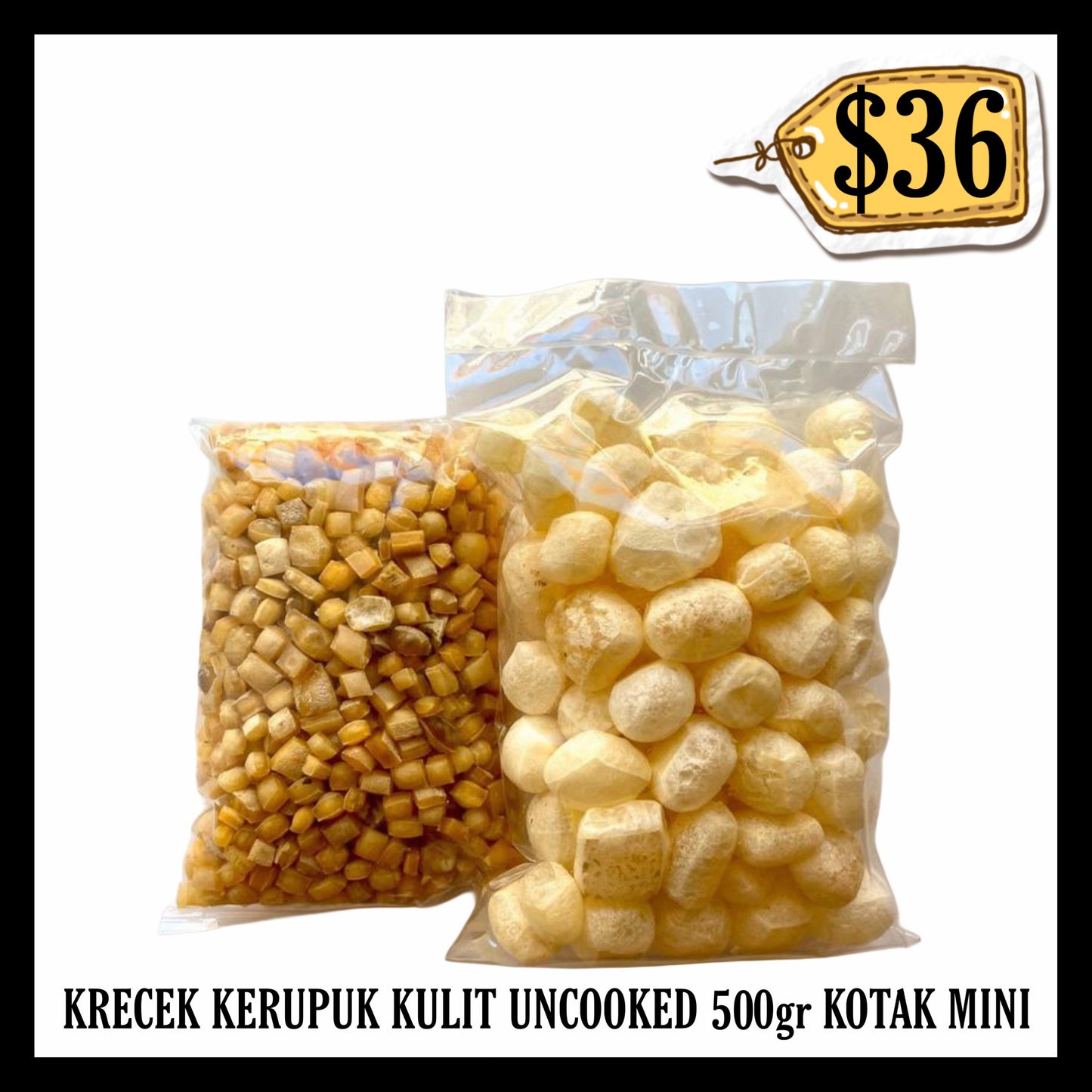 Kerupuk Kulit Mentah Krecek Rambak Uncooked 500gr Kotak Mini