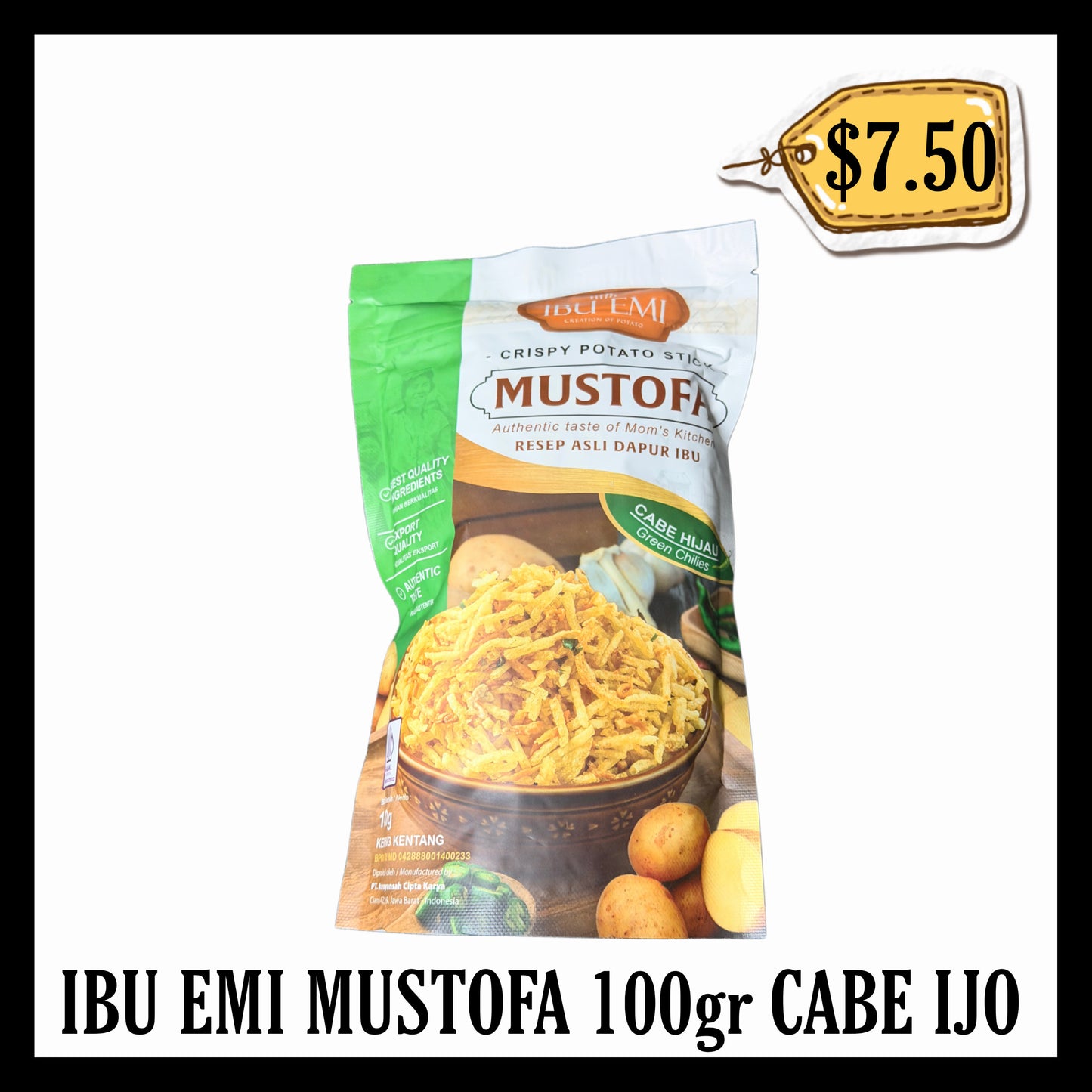 Ibu Emi Mustofa 100gr Cabe Ijo Teri (BBD 06 OCT 2027)