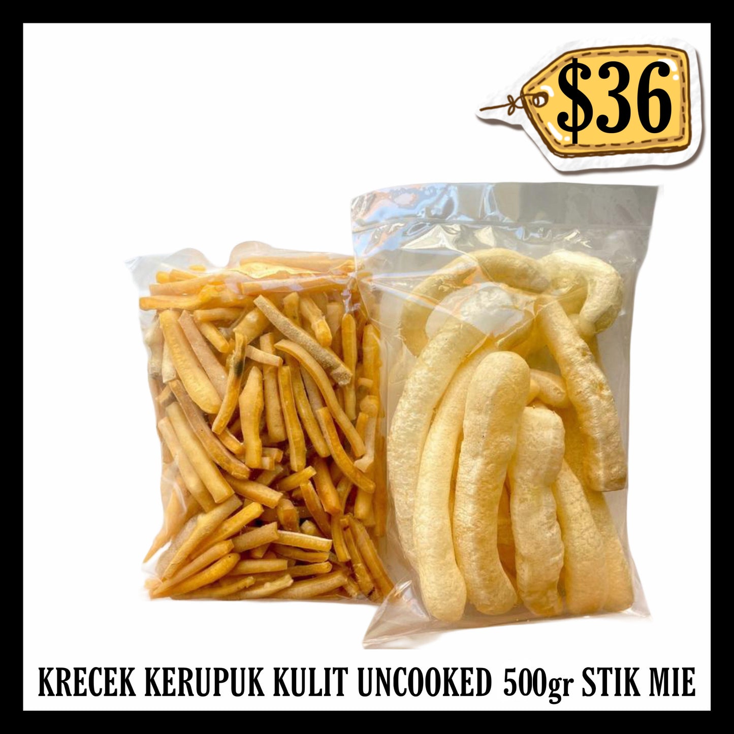 Kerupuk Kulit Mentah Krecek Rambak Uncooked 500gr Stik Mie