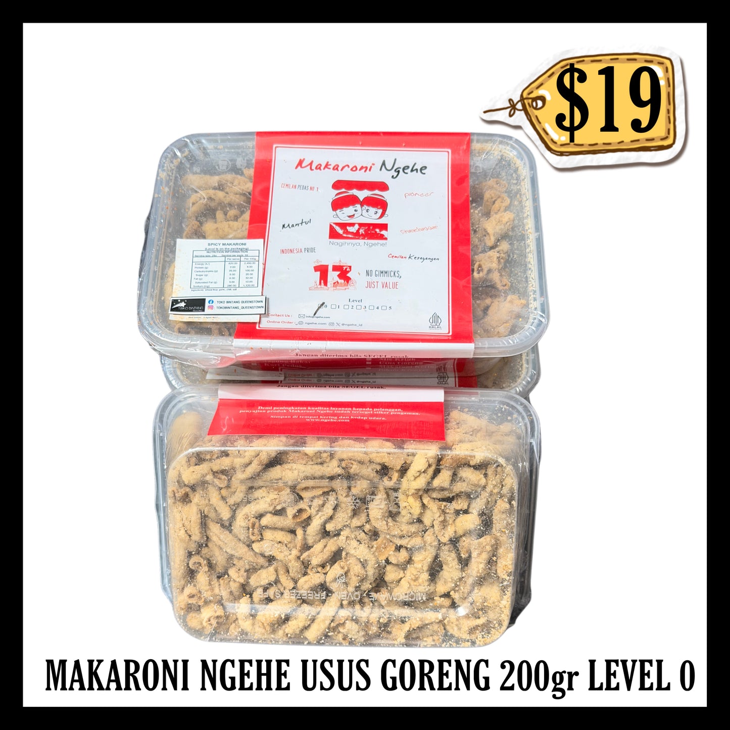Makaroni Ngehe Usus Goreng 200gr Level 0 (BBD 05 AUG 2027)