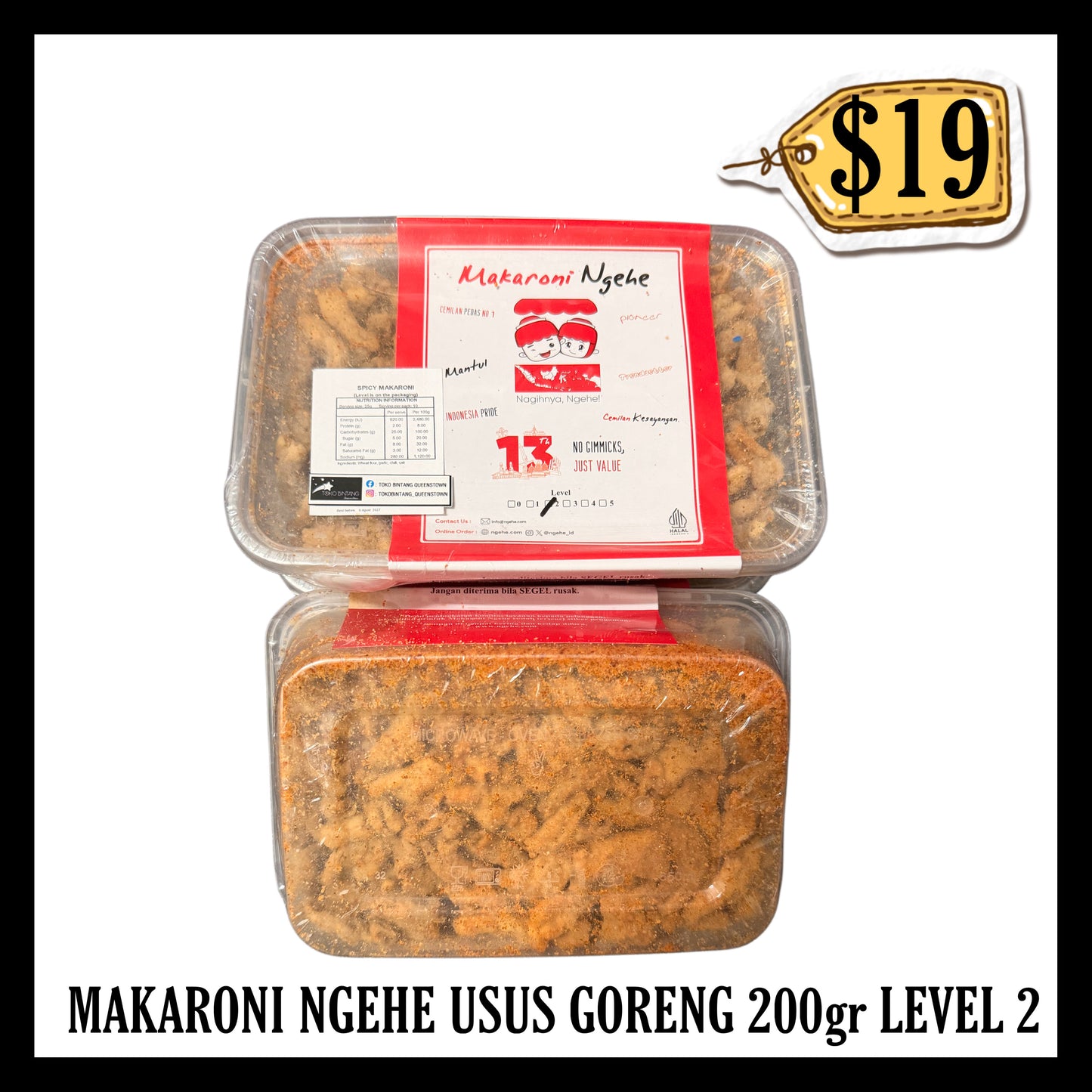 Makaroni Ngehe Usus Goreng 200gr Level 2 (BBD 05 AUG 2027)