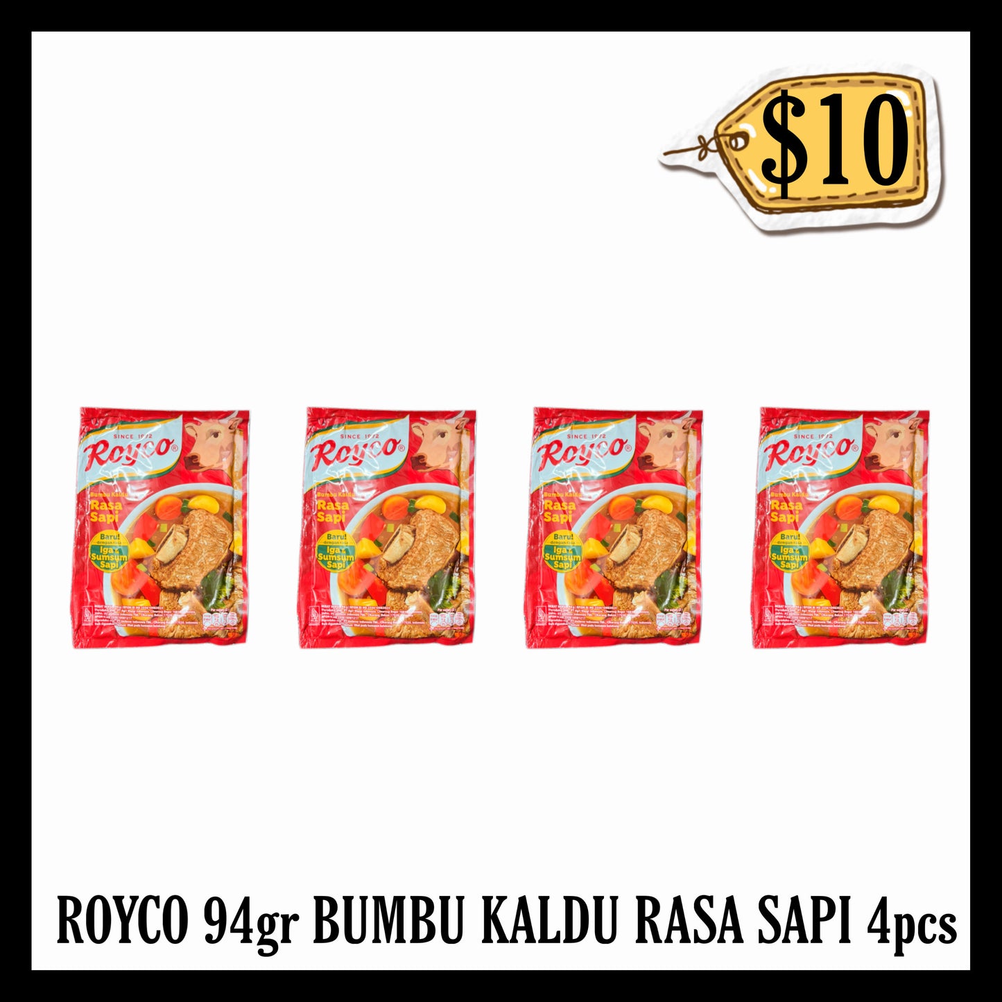 Royco 94gr Bumbu Kaldu Rasa Sapi 4pcs ($10 BUNDLE DEALS) (BBD 18 MAY 2027)