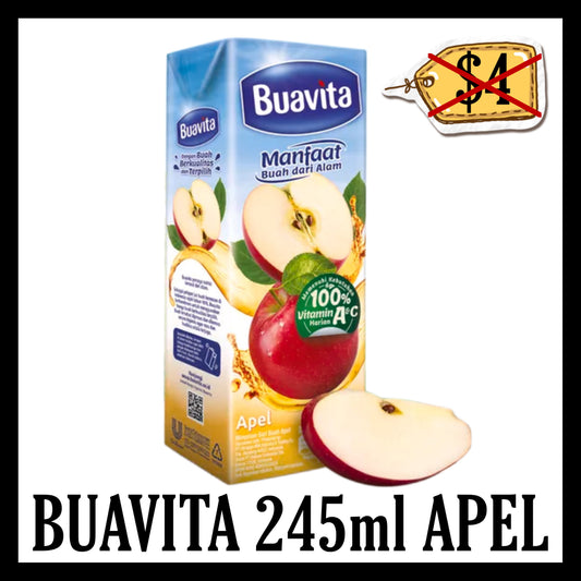 (SALE 40% OFF) Buavita 245ml Apel (BBD 28 OCT 2026)