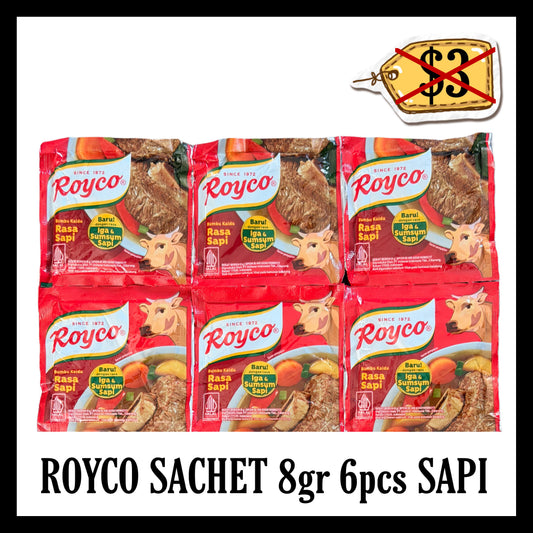 (SALE 30% OFF) Royco Sachet 8gr 6pcs Sapi (BBD 08 OCT 2026)