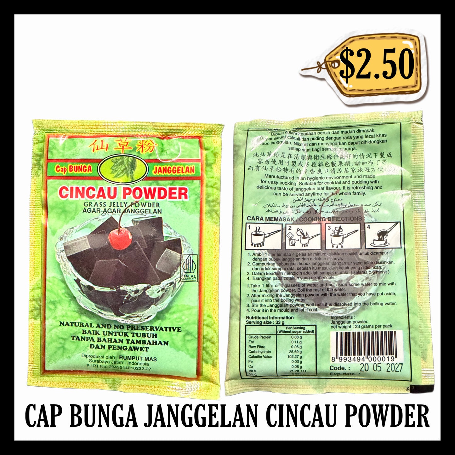 Cap Bunga Janggelan Cincau Powder (BBD 20 MAY 2027)