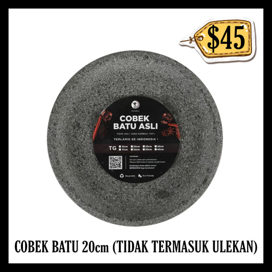 Cobek Batu Premium 20cm (Tidak Termasuk Ulekan)