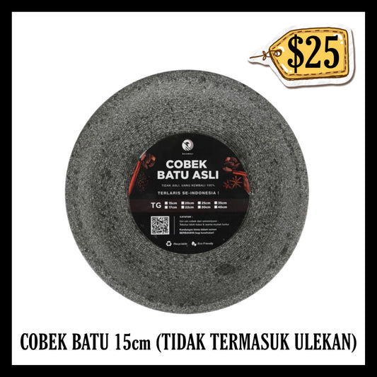 Cobek Batu Premium 15cm (Tidak Termasuk Ulekan)