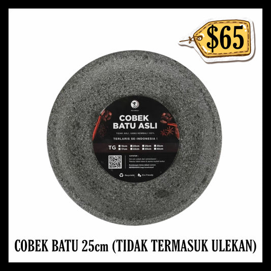 Cobek Batu Premium 25cm (Tidak Termasuk Ulekan)
