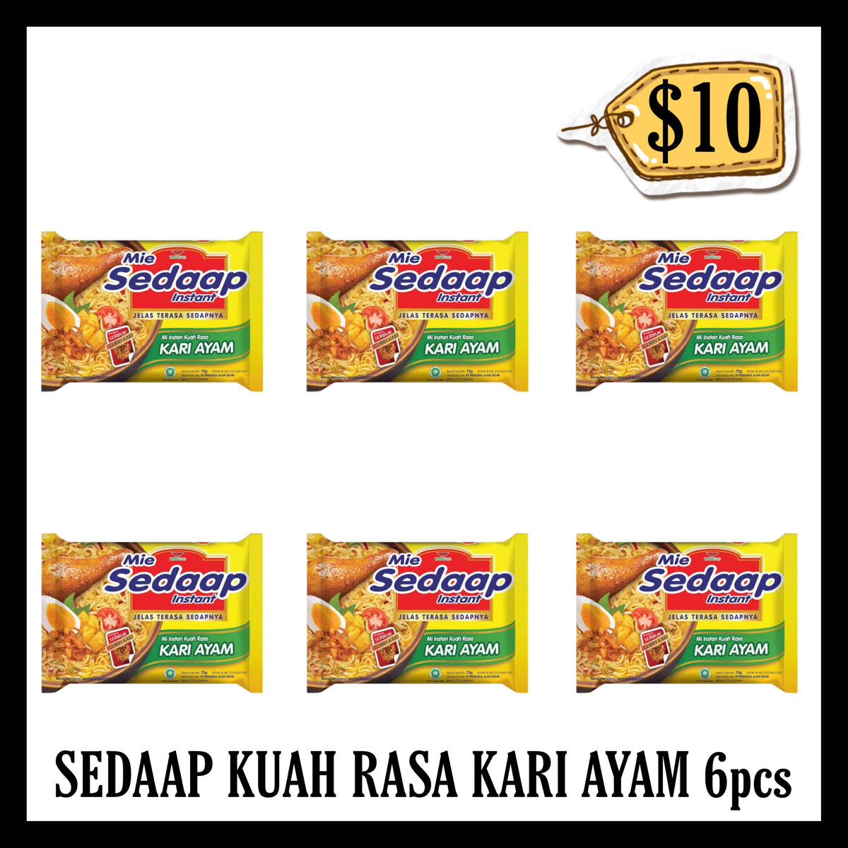 Sedaap Kuah Rasa Kari Ayam 6pcs ($10 BUNDLE DEALS) (BBD 28 NOV 2026)