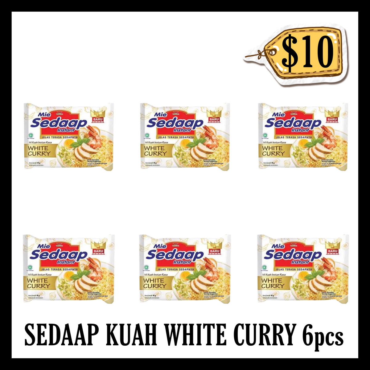 Sedaap Kuah Rasa White Curry 6pcs ($10 BUNDLE DEALS) (BBD 23 JAN 2027)
