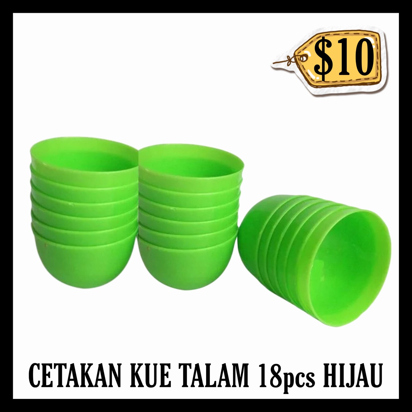 Cetakan Kue Talam Isi 18pcs Hijau