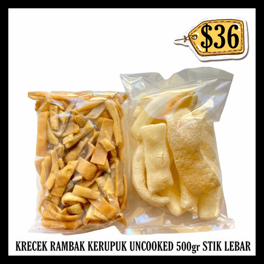 Krecek Rambak Kerupuk Uncooked 500gr Stik Lebar