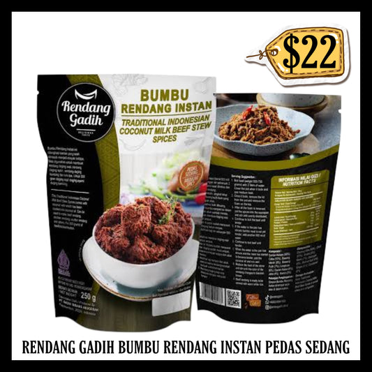 Rendang Gadih Bumbu Rendang Instan Pedas Sedang 250gr (BBD 23 MAY 2027)